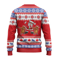 Canada Christmas Ugly Christmas Sweater Dabbing Santa Groundhog Funny Style LT05 - Wonder Print Shop