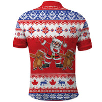 Canada Christmas Polo Shirt Dabbing Santa Groundhog Funny Style LT05 - Wonder Print Shop