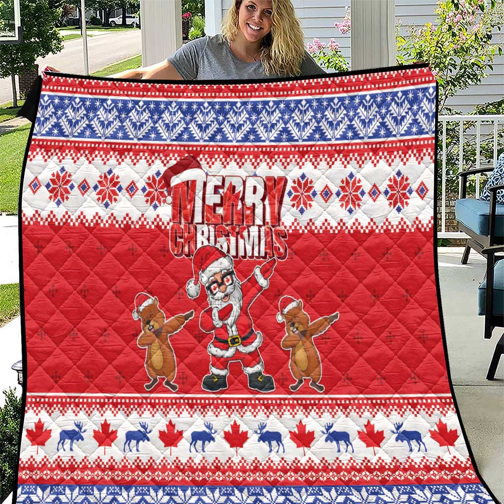 Canada Christmas Quilt Dabbing Santa Groundhog Funny Style LT05 - Wonder Print Shop