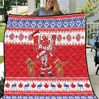 Canada Christmas Quilt Dabbing Santa Groundhog Funny Style LT05 - Wonder Print Shop
