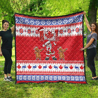 Canada Christmas Quilt Dabbing Santa Groundhog Funny Style LT05 - Wonder Print Shop