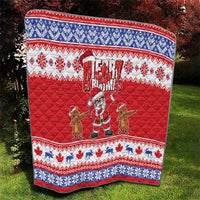 Canada Christmas Quilt Dabbing Santa Groundhog Funny Style LT05 - Wonder Print Shop