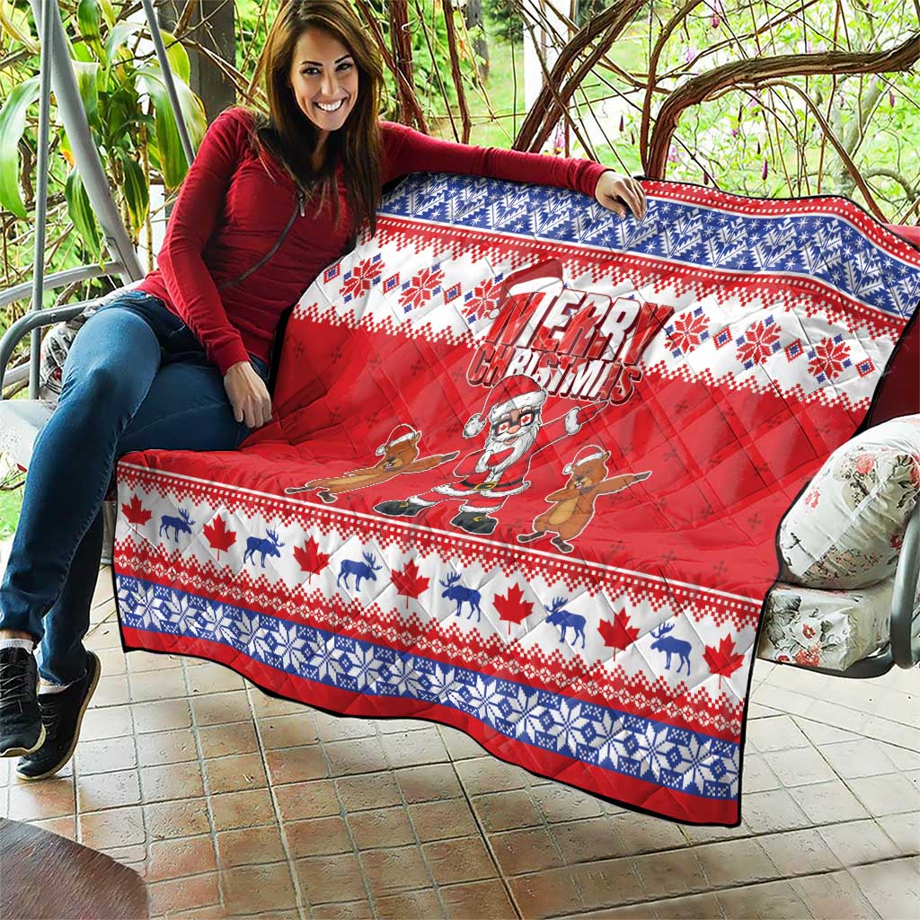 Canada Christmas Quilt Dabbing Santa Groundhog Funny Style LT05 - Wonder Print Shop