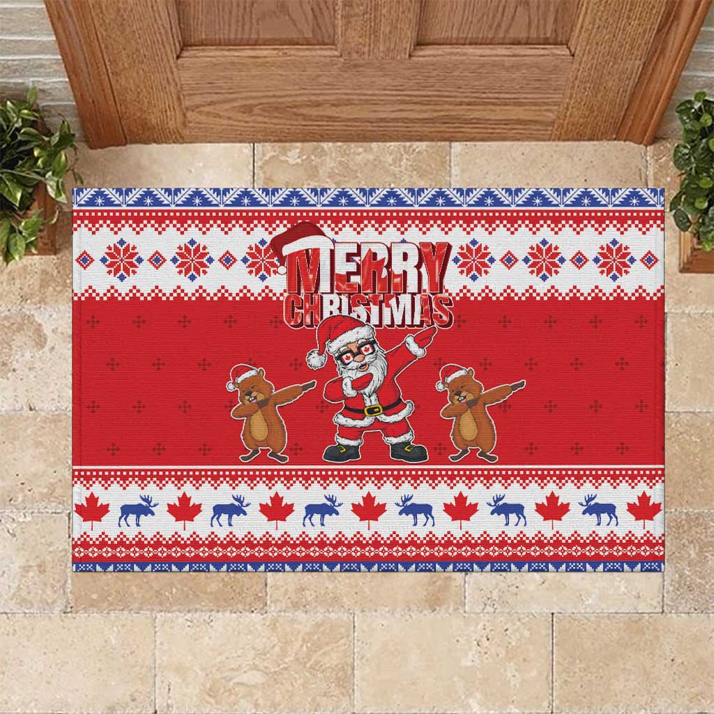 Canada Christmas Rubber Doormat Dabbing Santa Groundhog Funny Style LT05 - Wonder Print Shop