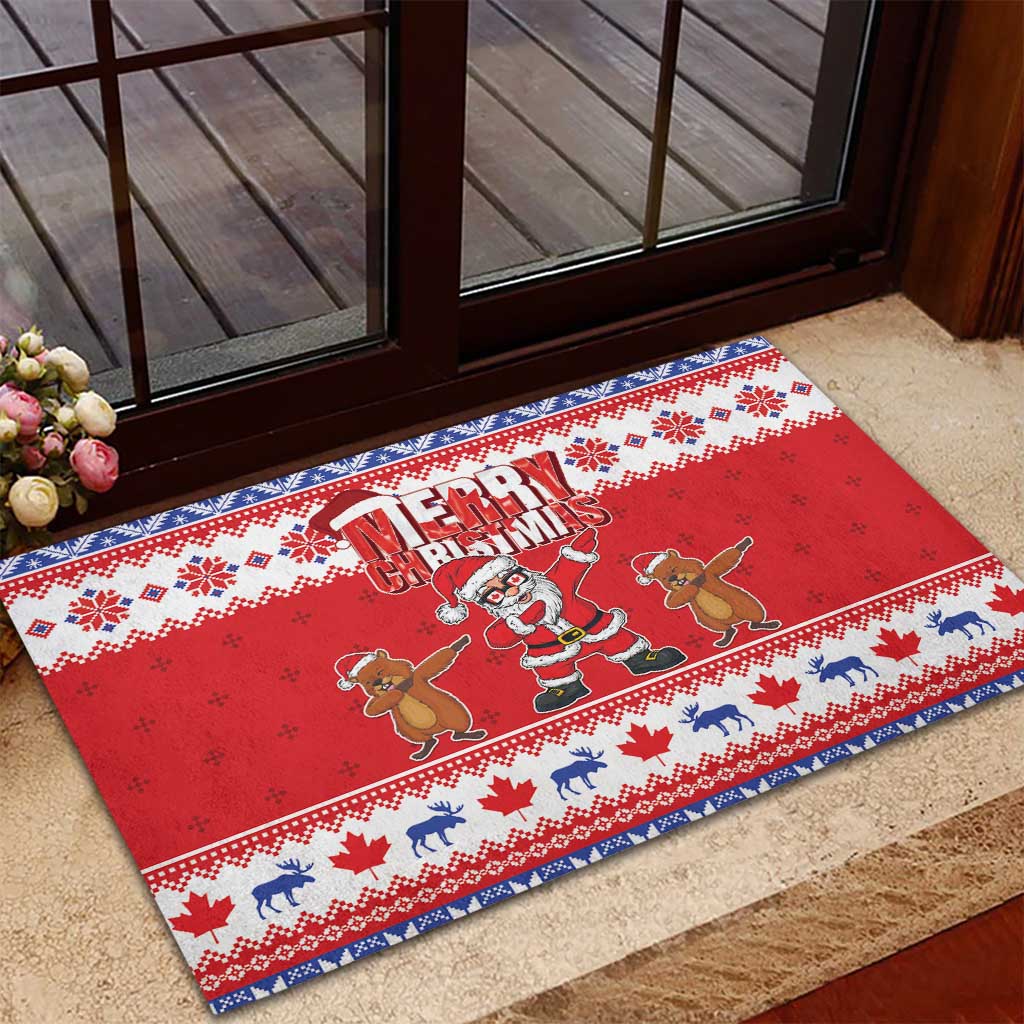 Canada Christmas Rubber Doormat Dabbing Santa Groundhog Funny Style LT05 - Wonder Print Shop