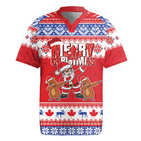 Canada Christmas Rugby Jersey Dabbing Santa Groundhog Funny Style LT05 - Wonder Print Shop
