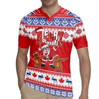 Canada Christmas Rugby Jersey Dabbing Santa Groundhog Funny Style LT05 - Wonder Print Shop
