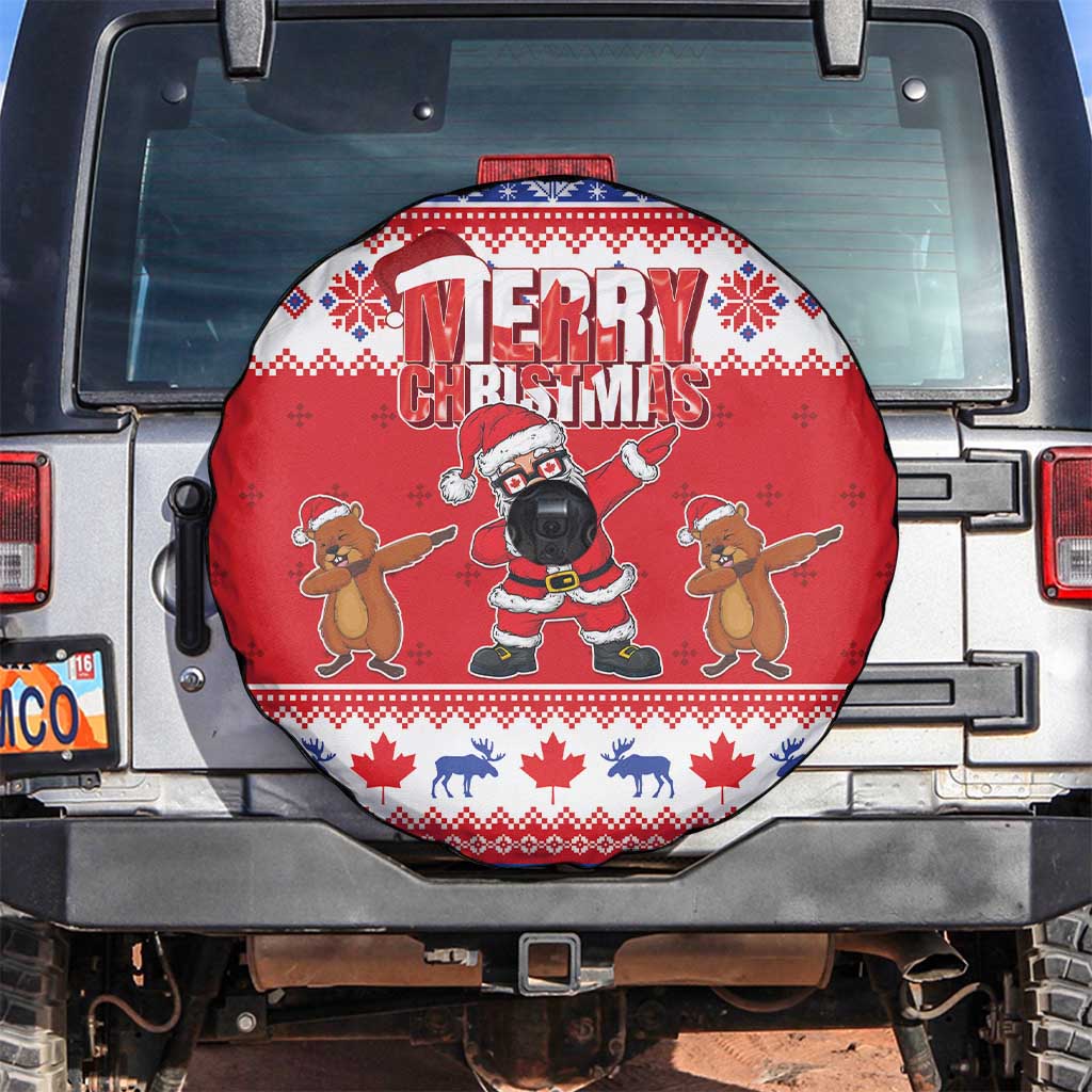 Canada Christmas Spare Tire Cover Dabbing Santa Groundhog Funny Style LT05 - Wonder Print Shop