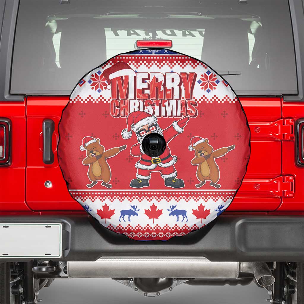 Canada Christmas Spare Tire Cover Dabbing Santa Groundhog Funny Style LT05 - Wonder Print Shop