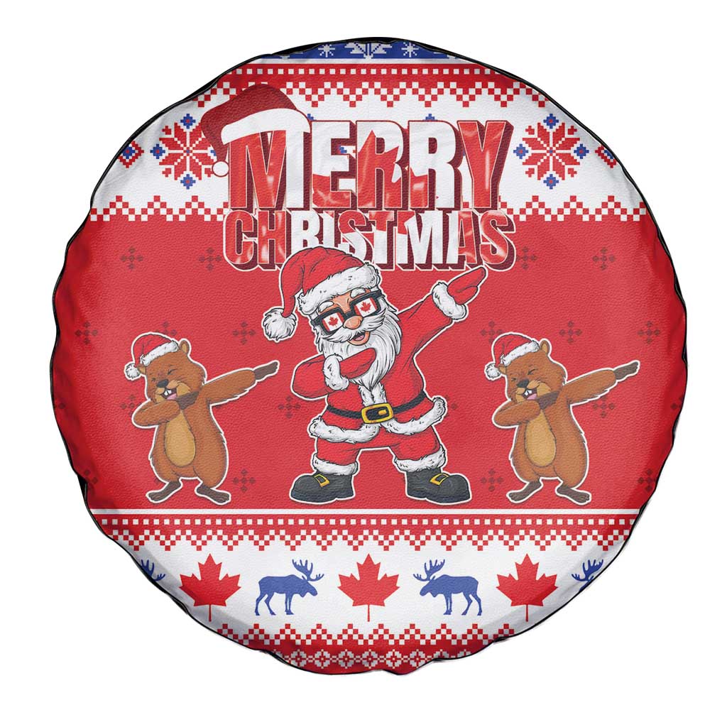 Canada Christmas Spare Tire Cover Dabbing Santa Groundhog Funny Style LT05 - Wonder Print Shop
