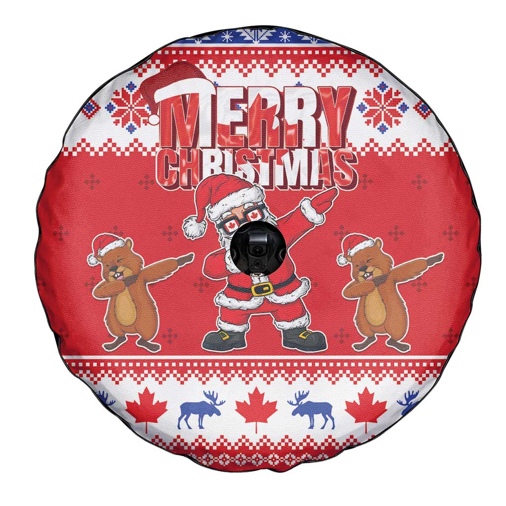 Canada Christmas Spare Tire Cover Dabbing Santa Groundhog Funny Style LT05 - Wonder Print Shop