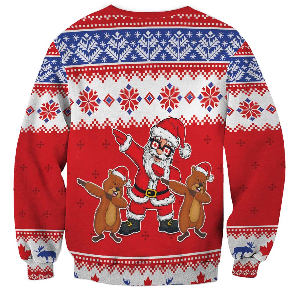 Canada Christmas Sweatshirt Dabbing Santa Groundhog Funny Style LT05 - Wonder Print Shop