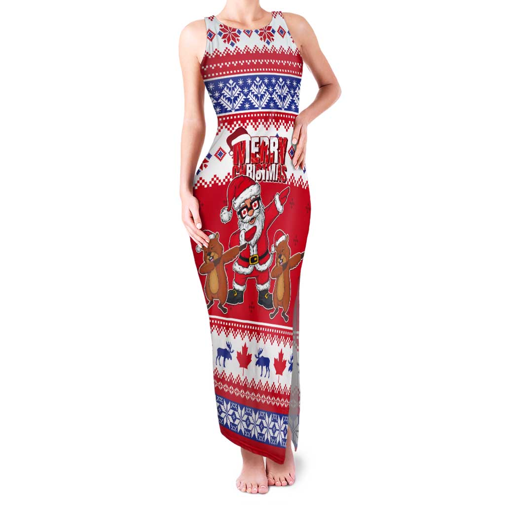 Canada Christmas Tank Maxi Dress Dabbing Santa Groundhog Funny Style LT05 - Wonder Print Shop