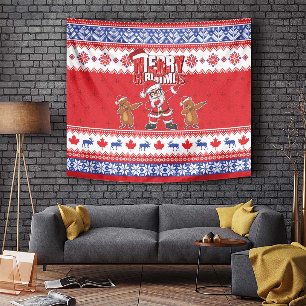 Canada Christmas Tapestry Dabbing Santa Groundhog Funny Style LT05 - Wonder Print Shop