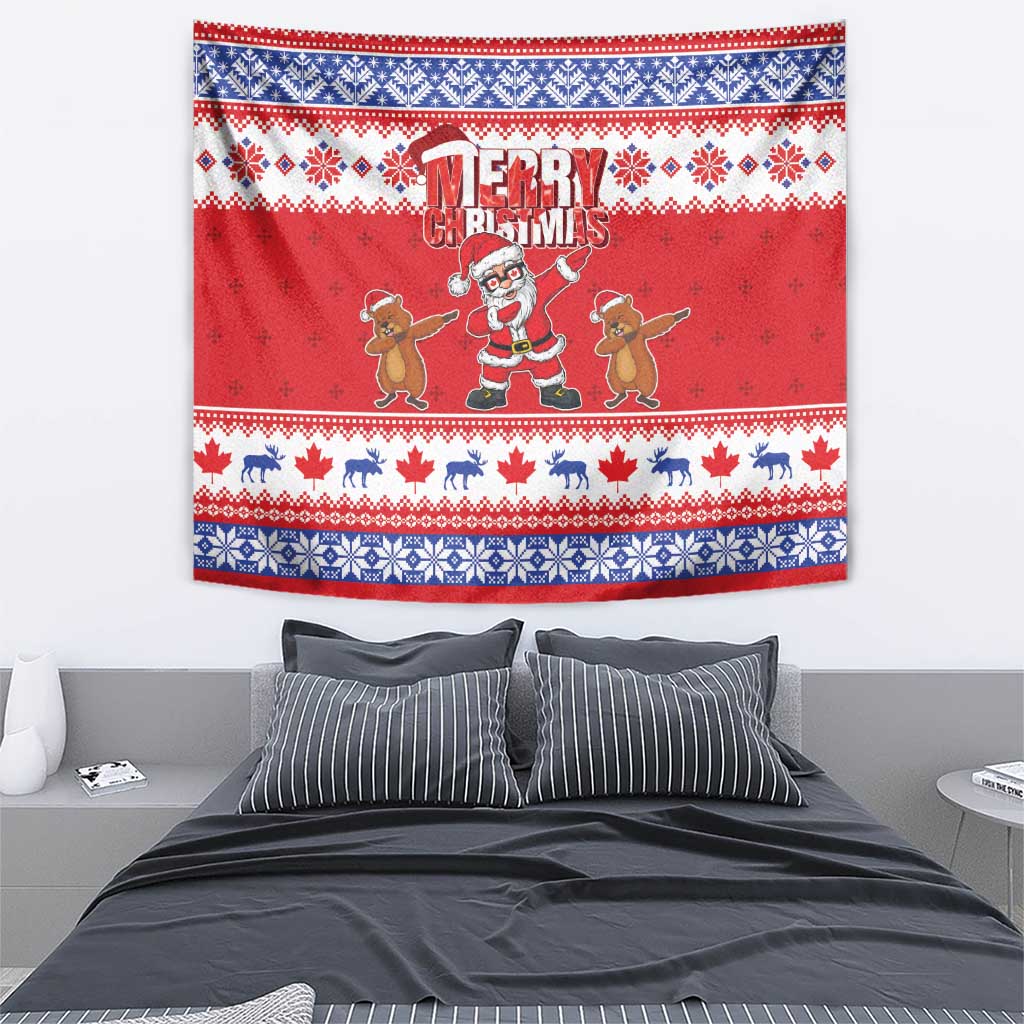 Canada Christmas Tapestry Dabbing Santa Groundhog Funny Style LT05 - Wonder Print Shop