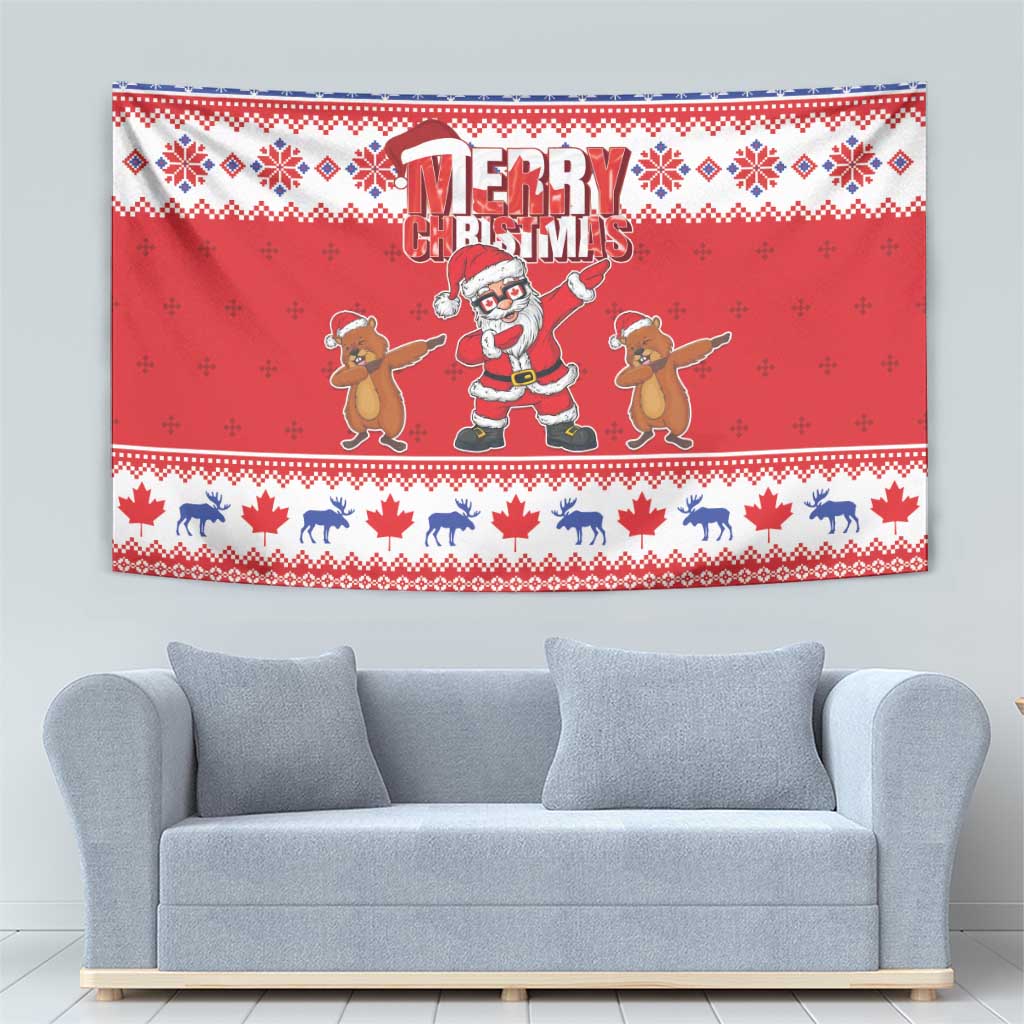 Canada Christmas Tapestry Dabbing Santa Groundhog Funny Style LT05 - Wonder Print Shop