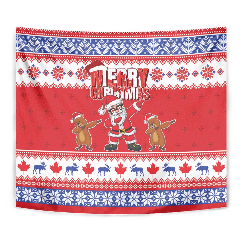 Canada Christmas Tapestry Dabbing Santa Groundhog Funny Style LT05 - Wonder Print Shop
