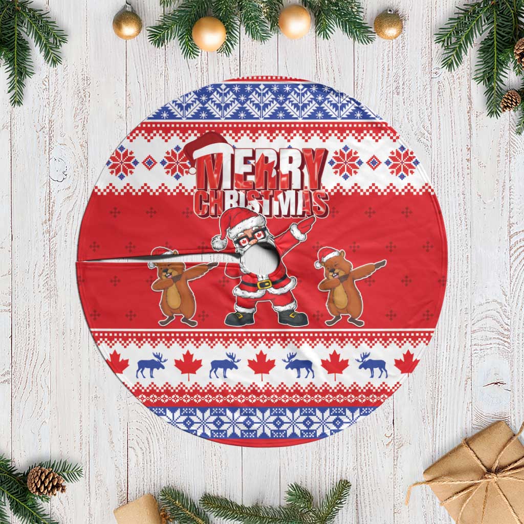 Canada Christmas Tree Skirt Dabbing Santa Groundhog Funny Style LT05 - Wonder Print Shop