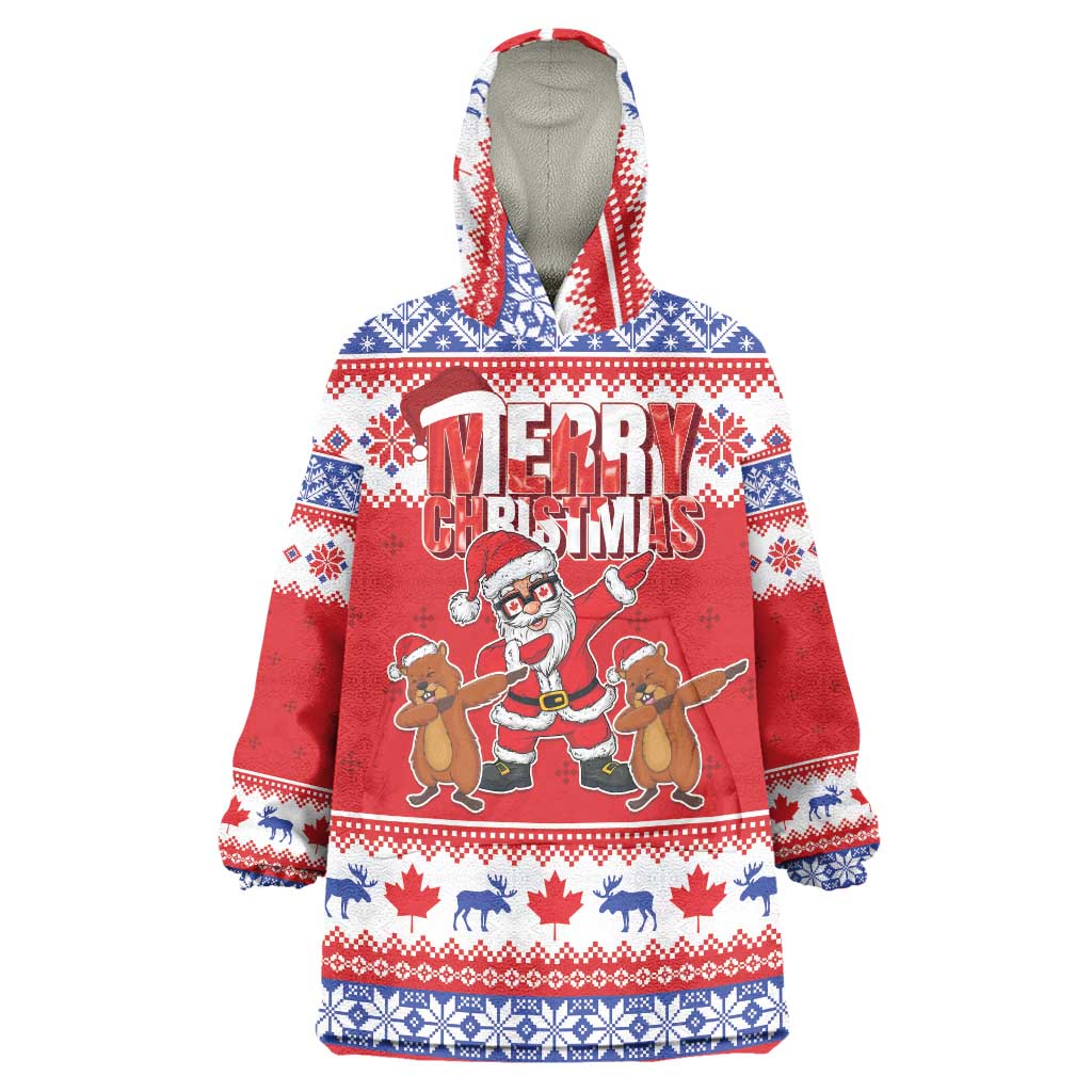 Canada Christmas Wearable Blanket Hoodie Dabbing Santa Groundhog Funny Style LT05 - Wonder Print Shop