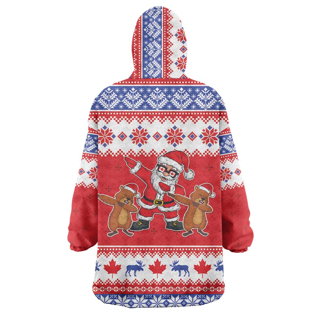 Canada Christmas Wearable Blanket Hoodie Dabbing Santa Groundhog Funny Style LT05 - Wonder Print Shop