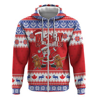 Canada Christmas Zip Hoodie Dabbing Santa Groundhog Funny Style LT05 - Wonder Print Shop