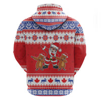 Canada Christmas Zip Hoodie Dabbing Santa Groundhog Funny Style LT05 - Wonder Print Shop