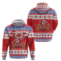 Canada Christmas Zip Hoodie Dabbing Santa Groundhog Funny Style LT05 - Wonder Print Shop