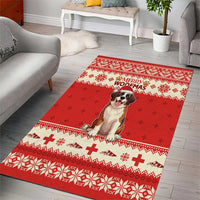 Switzerland Christmas Area Rug Cute Saint Bernard Merry Woofmas LT05 - Wonder Print Shop
