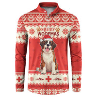Switzerland Christmas Button Sweatshirt Cute Saint Bernard Merry Woofmas LT05 - Wonder Print Shop