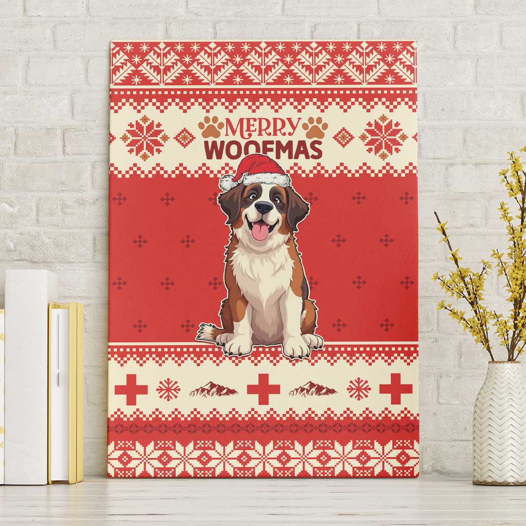 Switzerland Christmas Canvas Wall Art Cute Saint Bernard Merry Woofmas LT05 - Wonder Print Shop