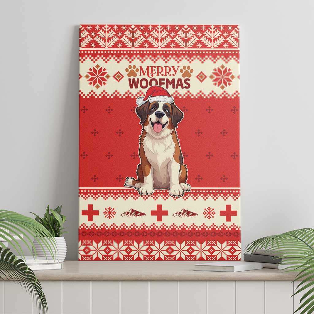 Switzerland Christmas Canvas Wall Art Cute Saint Bernard Merry Woofmas LT05 - Wonder Print Shop