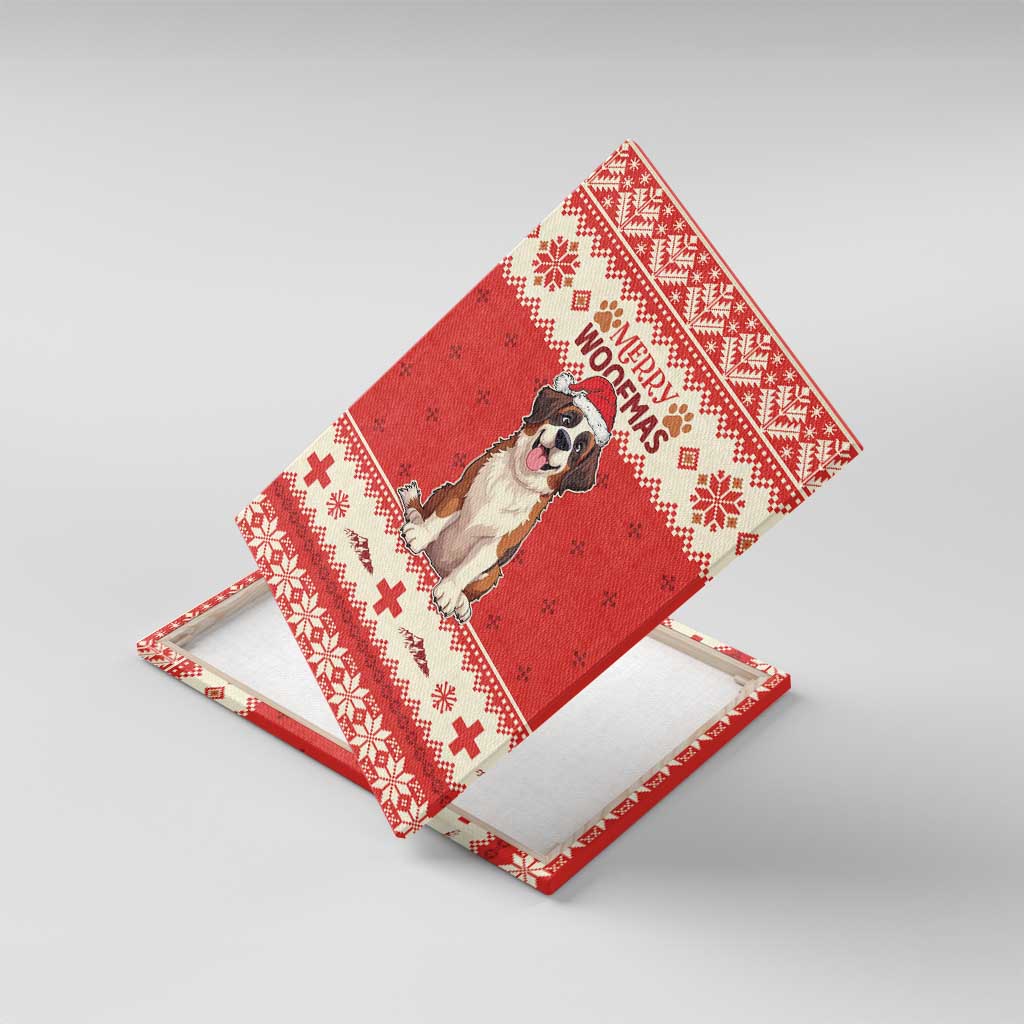 Switzerland Christmas Canvas Wall Art Cute Saint Bernard Merry Woofmas LT05 - Wonder Print Shop