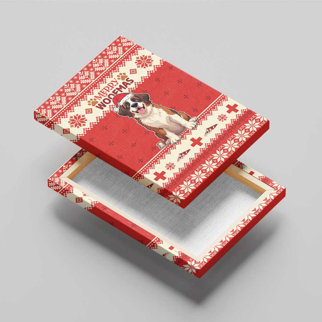 Switzerland Christmas Canvas Wall Art Cute Saint Bernard Merry Woofmas LT05 - Wonder Print Shop