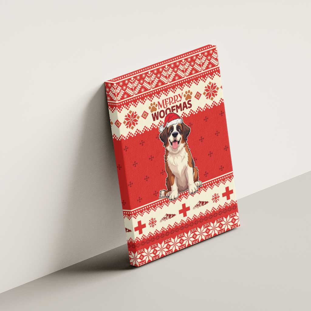 Switzerland Christmas Canvas Wall Art Cute Saint Bernard Merry Woofmas LT05 - Wonder Print Shop