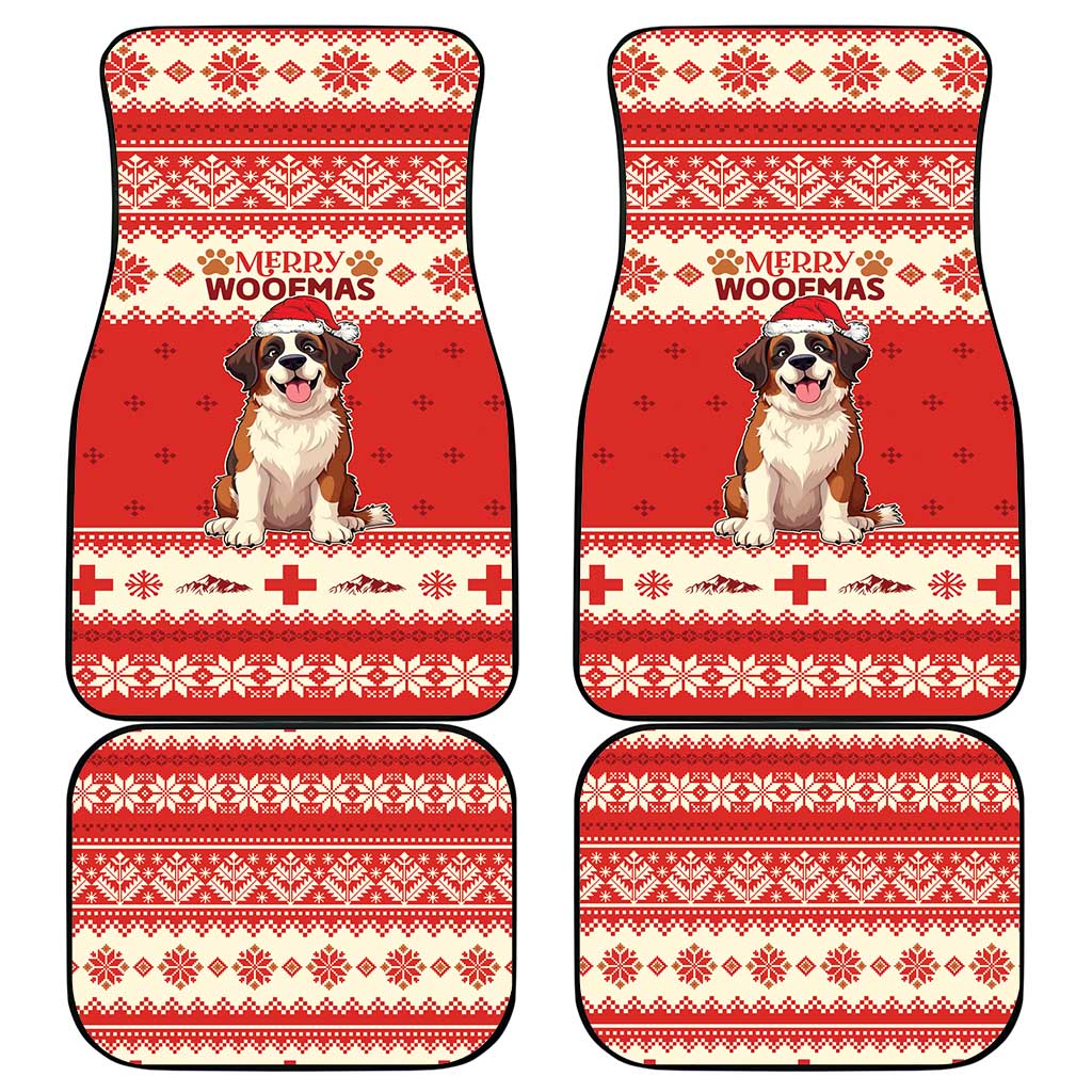 Switzerland Christmas Car Mats Cute Saint Bernard Merry Woofmas LT05 - Wonder Print Shop