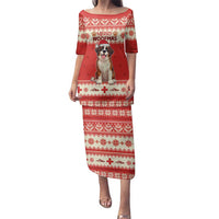 Switzerland Christmas Family Matching Puletasi and Hawaiian Shirt Cute Saint Bernard Merry Woofmas LT05 - Wonder Print Shop