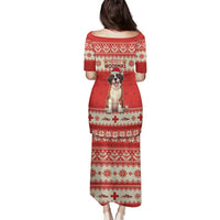 Switzerland Christmas Family Matching Puletasi and Hawaiian Shirt Cute Saint Bernard Merry Woofmas LT05 - Wonder Print Shop