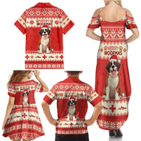 Switzerland Christmas Family Matching Summer Maxi Dress and Hawaiian Shirt Cute Saint Bernard Merry Woofmas LT05 - Wonder Print Shop
