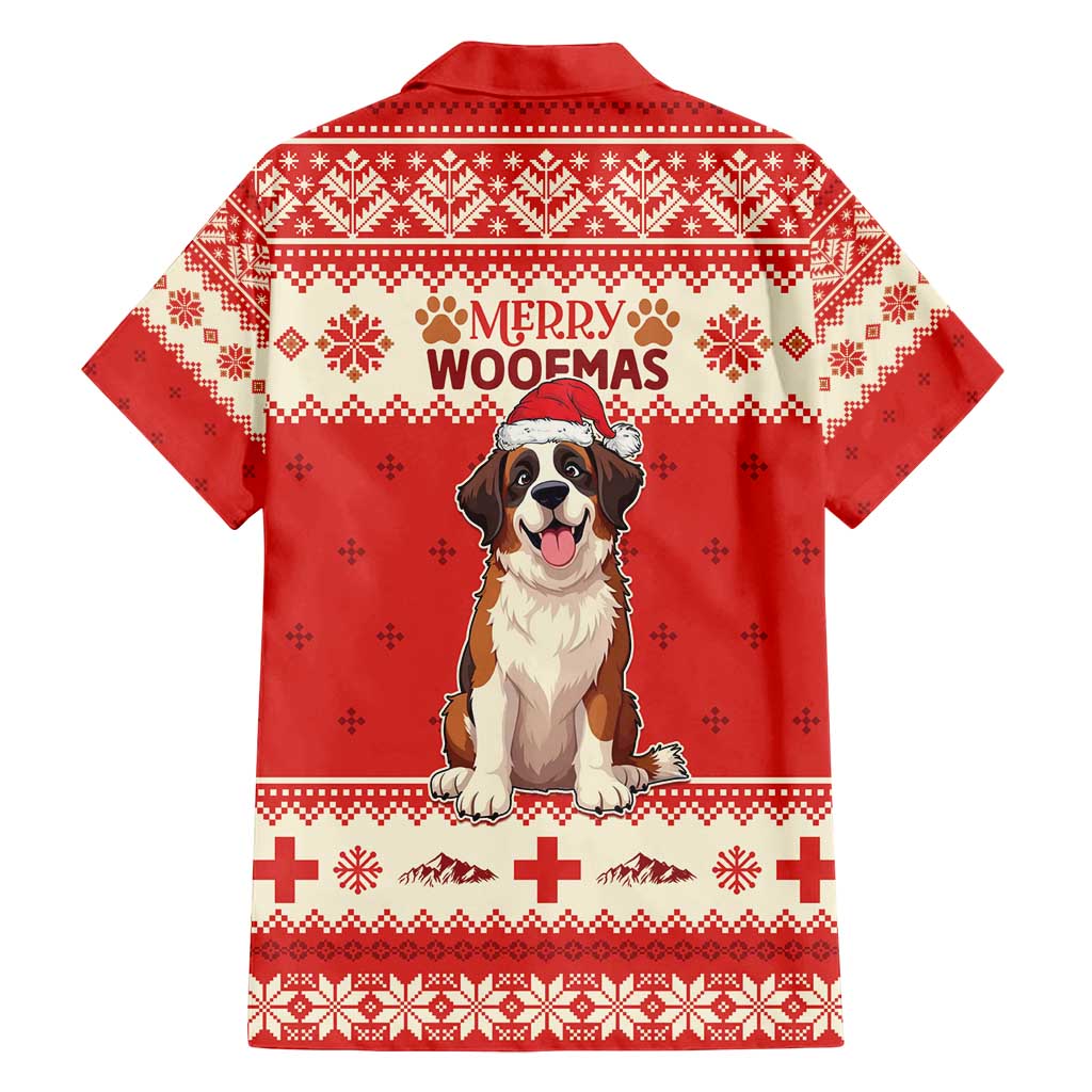 Switzerland Christmas Family Matching Summer Maxi Dress and Hawaiian Shirt Cute Saint Bernard Merry Woofmas LT05 - Wonder Print Shop
