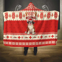 Switzerland Christmas Hooded Blanket Cute Saint Bernard Merry Woofmas