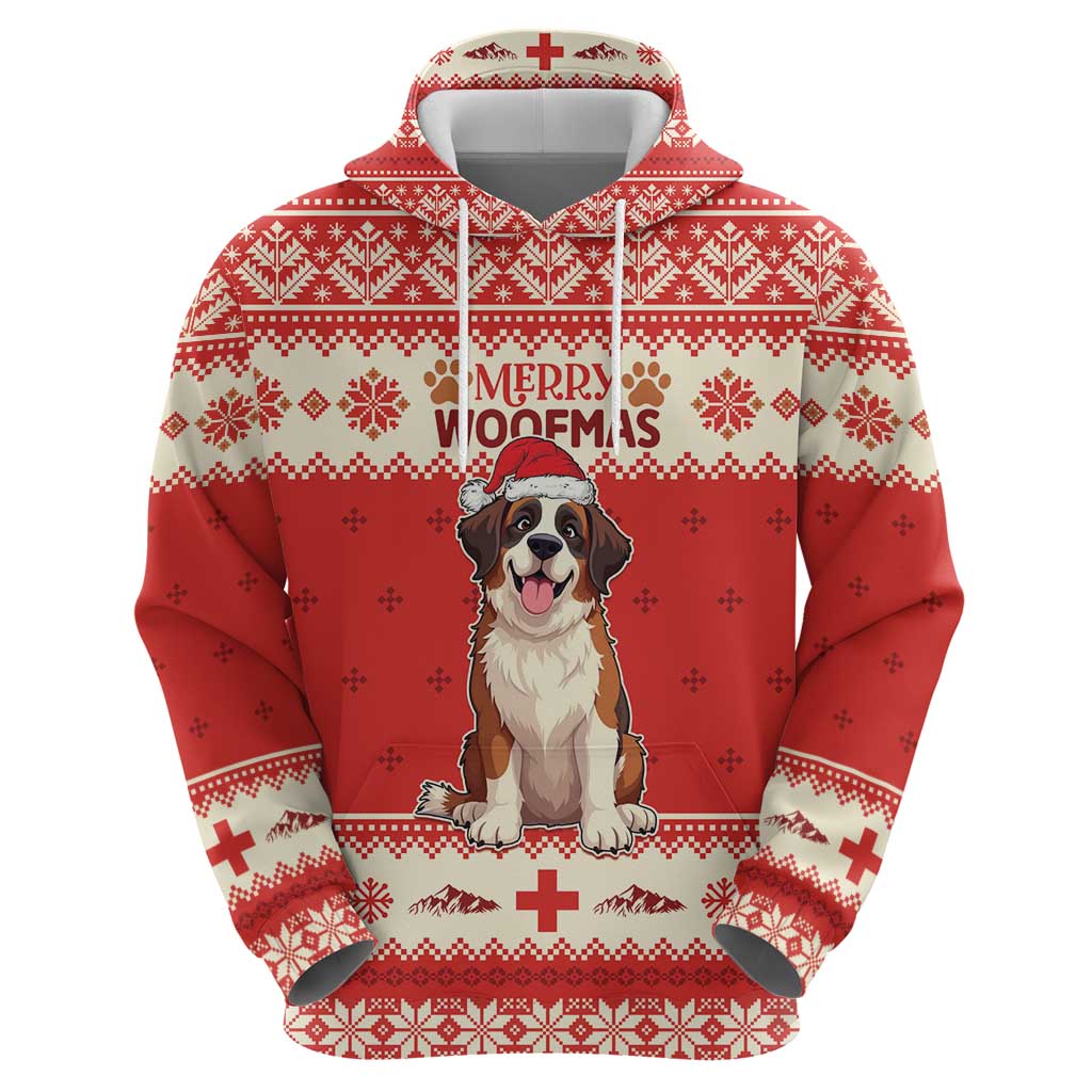 Switzerland Christmas Hoodie Cute Saint Bernard Merry Woofmas LT05 - Wonder Print Shop