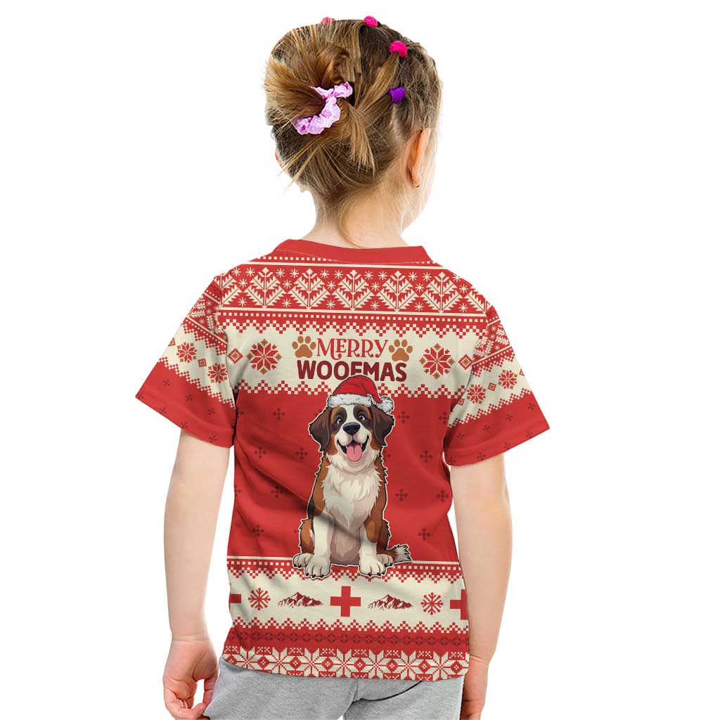 Switzerland Christmas Kid T Shirt Cute Saint Bernard Merry Woofmas LT05 - Wonder Print Shop