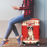 Switzerland Christmas Luggage Cover Cute Saint Bernard Merry Woofmas LT05 - Wonder Print Shop