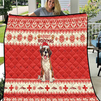 Switzerland Christmas Quilt Cute Saint Bernard Merry Woofmas LT05 - Wonder Print Shop