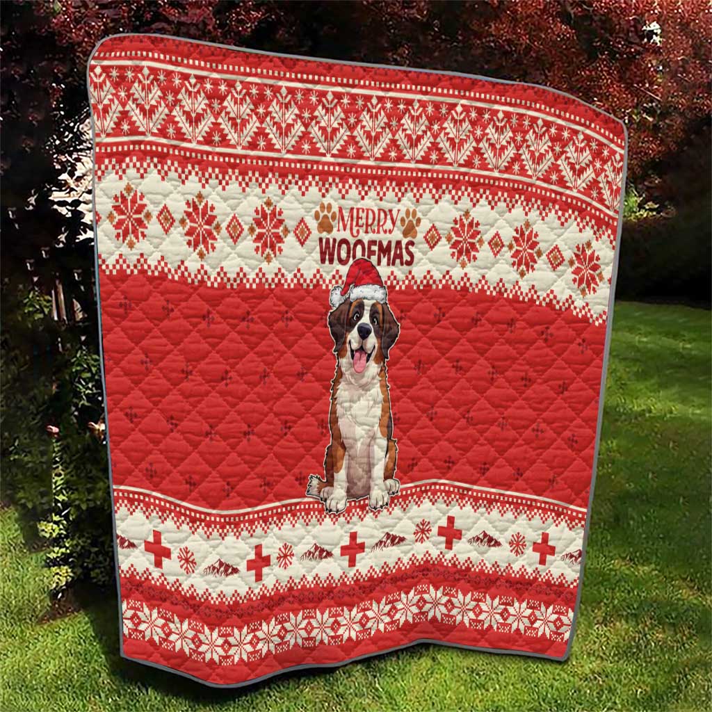 Switzerland Christmas Quilt Cute Saint Bernard Merry Woofmas LT05 - Wonder Print Shop