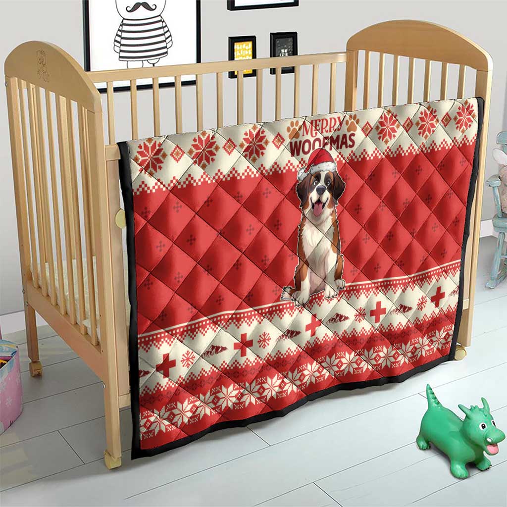 Switzerland Christmas Quilt Cute Saint Bernard Merry Woofmas LT05 - Wonder Print Shop