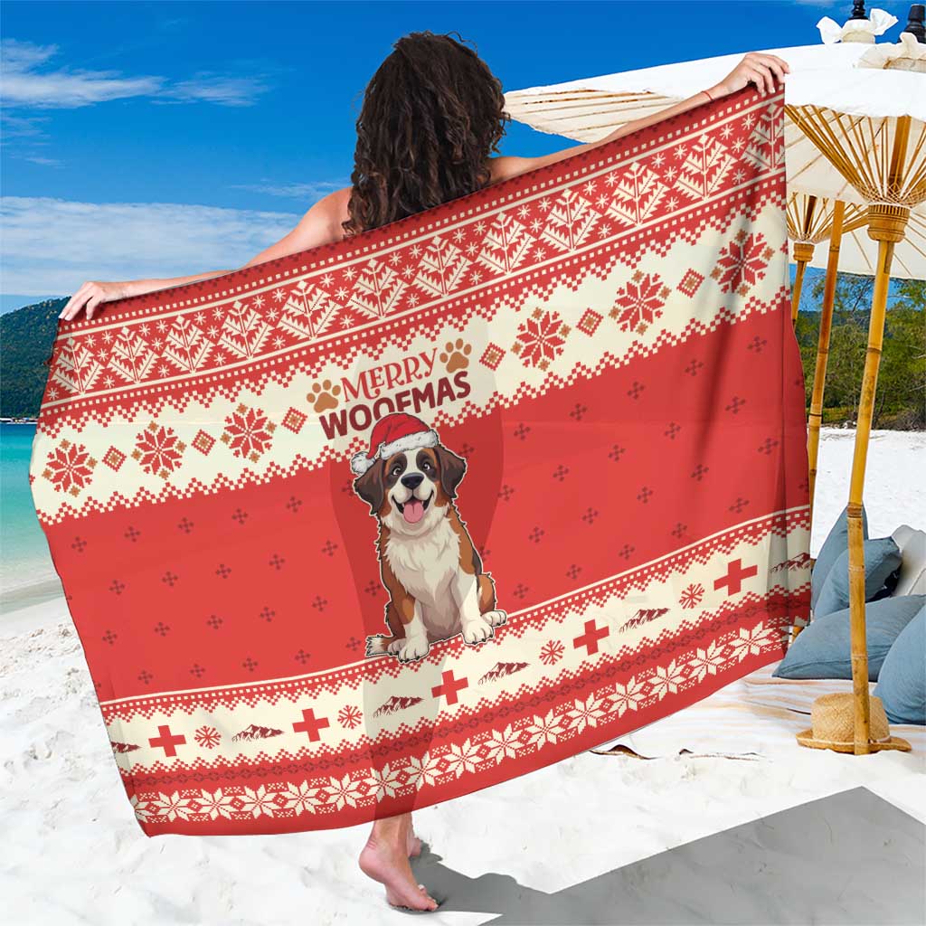Switzerland Christmas Sarong Cute Saint Bernard Merry Woofmas LT05 - Wonder Print Shop