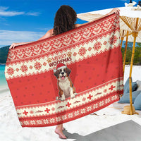 Switzerland Christmas Sarong Cute Saint Bernard Merry Woofmas LT05 - Wonder Print Shop