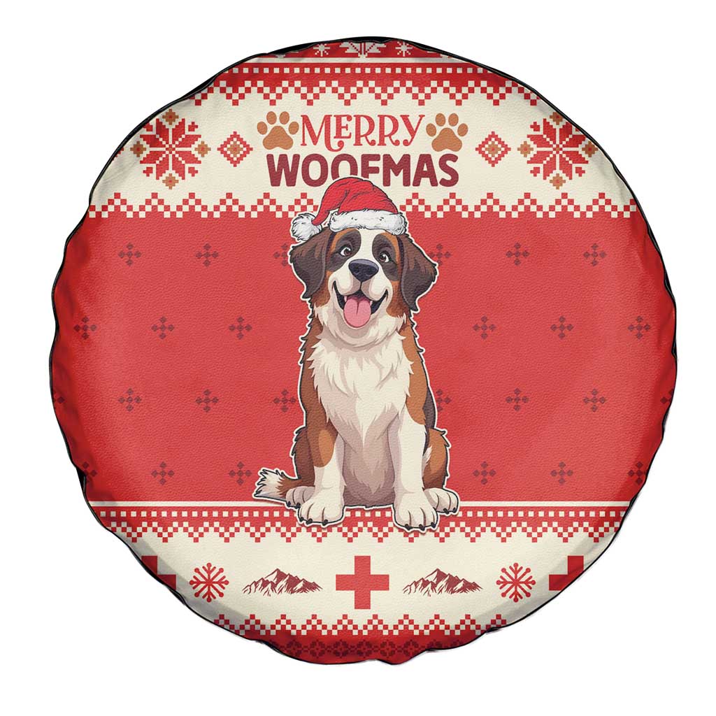 Switzerland Christmas Spare Tire Cover Cute Saint Bernard Merry Woofmas LT05 - Wonder Print Shop