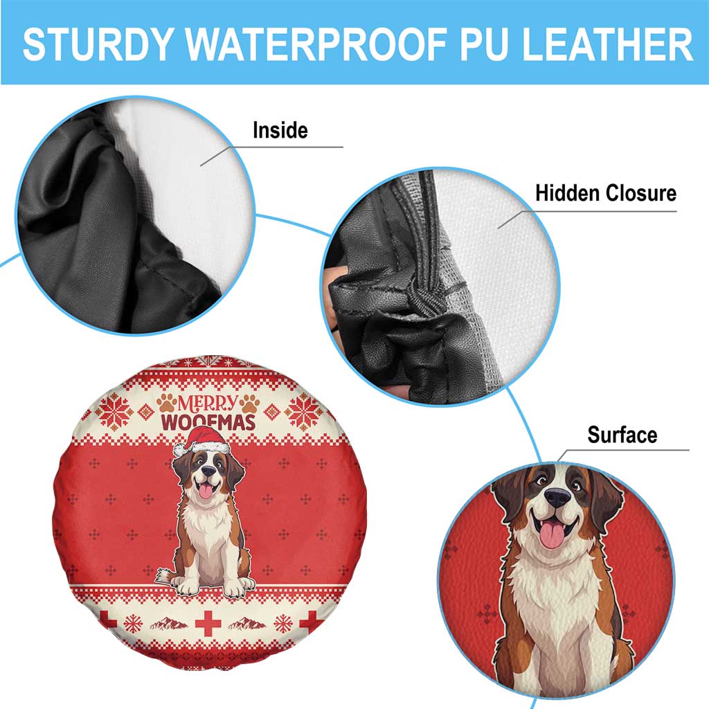 Switzerland Christmas Spare Tire Cover Cute Saint Bernard Merry Woofmas LT05 - Wonder Print Shop